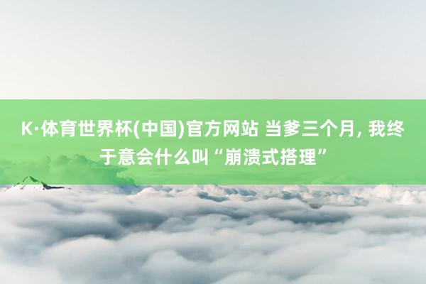 K·体育世界杯(中国)官方网站 当爹三个月, 我终于意会什么叫“崩溃式搭理”