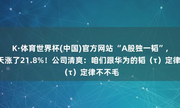 K·体育世界杯(中国)官方网站 “A股独一韬”，股价3天涨了21.8%！公司清爽：咱们跟华为的韬（τ）定律不不毛