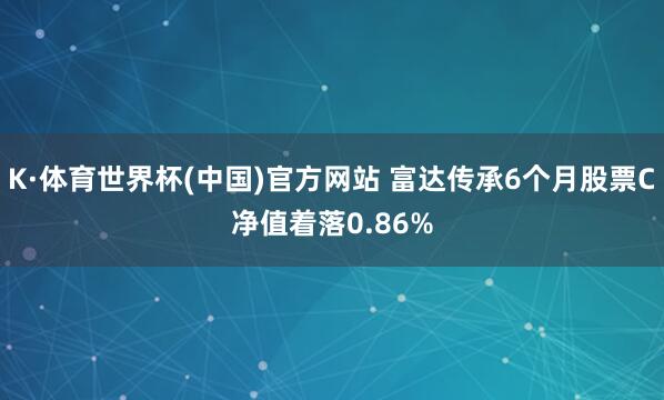 K·体育世界杯(中国)官方网站 富达传承6个月股票C净值着落0.86%