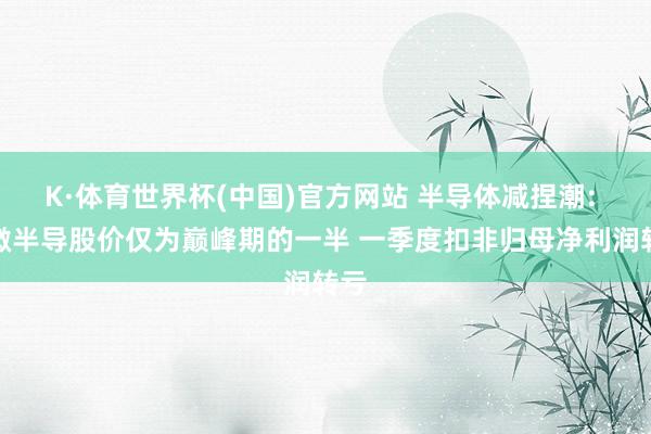 K·体育世界杯(中国)官方网站 半导体减捏潮: 东微半导股价仅为巅峰期的一半 一季度扣非归母净利润转亏
