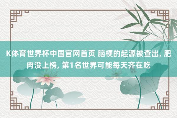 K体育世界杯中国官网首页 脑梗的起源被查出, 肥肉没上榜, 第1名世界可能每天齐在吃