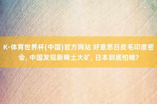 K·体育世界杯(中国)官方网站 好意思日皮毛印度密会, 中国发现新稀土大矿, 日本到底怕啥?