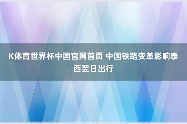 K体育世界杯中国官网首页 中国铁路变革影响泰西翌日出行
