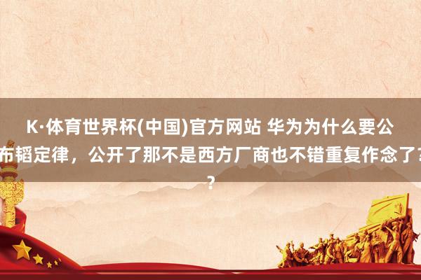 K·体育世界杯(中国)官方网站 华为为什么要公布韬定律，公开了那不是西方厂商也不错重复作念了？