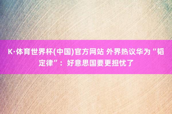 K·体育世界杯(中国)官方网站 外界热议华为“韬定律”：好意思国要更担忧了