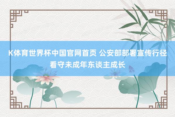 K体育世界杯中国官网首页 公安部部署宣传行径看守未成年东谈主成长