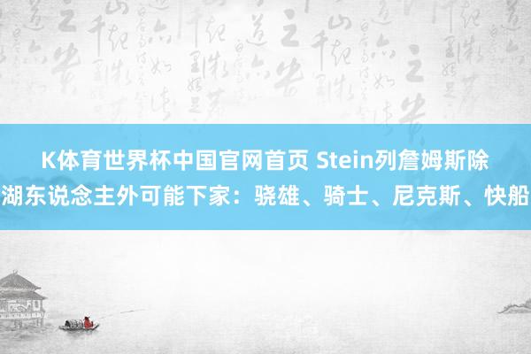 K体育世界杯中国官网首页 Stein列詹姆斯除湖东说念主外可能下家：骁雄、骑士、尼克斯、快船