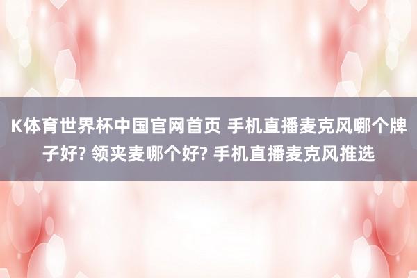 K体育世界杯中国官网首页 手机直播麦克风哪个牌子好? 领夹麦哪个好? 手机直播麦克风推选