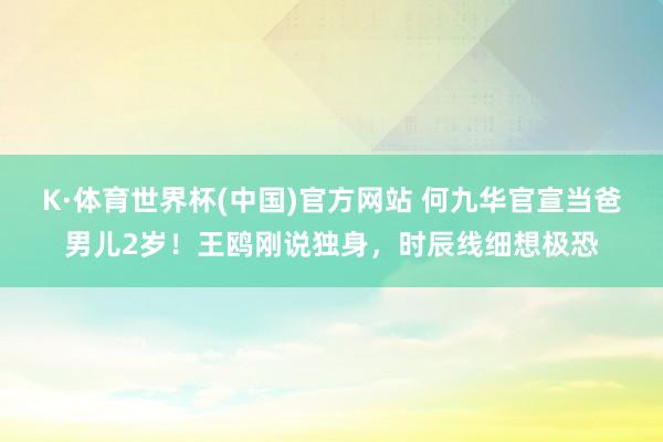 K·体育世界杯(中国)官方网站 何九华官宣当爸男儿2岁！王鸥刚说独身，时辰线细想极恐