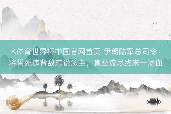 K体育世界杯中国官网首页 伊朗陆军总司令：将誓死违背敌东说念主，直至流尽终末一滴血