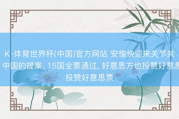 K·体育世界杯(中国)官方网站 安愉快迎来关节共鸣， 中国的提案， 15国全票通过， 好意思方也投赞好意思票