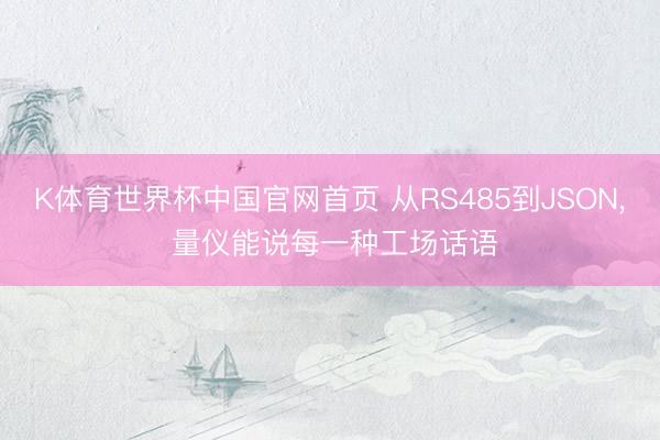 K体育世界杯中国官网首页 从RS485到JSON， 量仪能说每一种工场话语