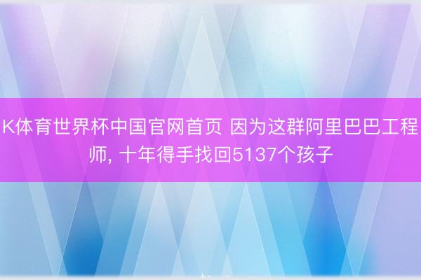 K体育世界杯中国官网首页 因为这群阿里巴巴工程师， 十年得手找回5137个孩子