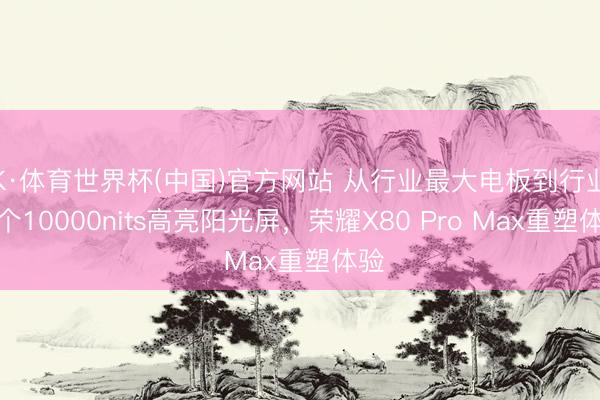 K·体育世界杯(中国)官方网站 从行业最大电板到行业首个10000nits高亮阳光屏,荣耀X80 Pro Max重塑体验